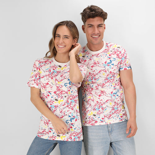 Unisex T-shirt with vivid colors pattern - Helixa Personalised