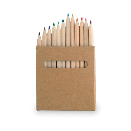 Set of 12 pencils in natural cardboard box with window - Boys Personalised