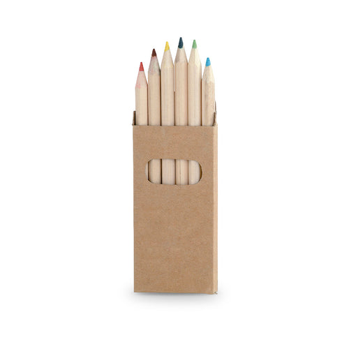 Set of 6 pencils in natural cardboard box with window - Girls Personalised