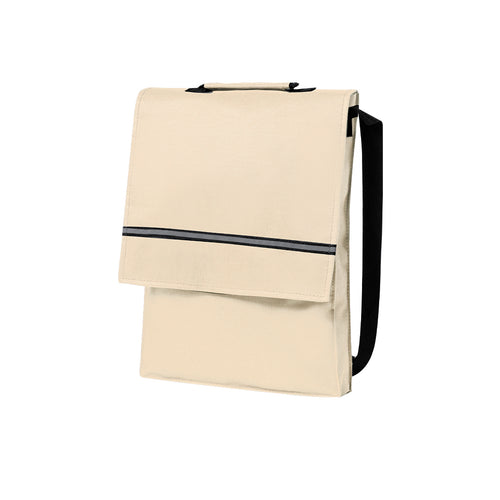 Document bag with velcro closure flap 600D polyester with reflective front stripe - Milán Personalised