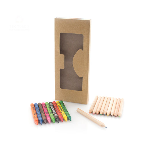 Set of 19 pieces in natural cardboard case with window and inside tray - Aladín Personalised
