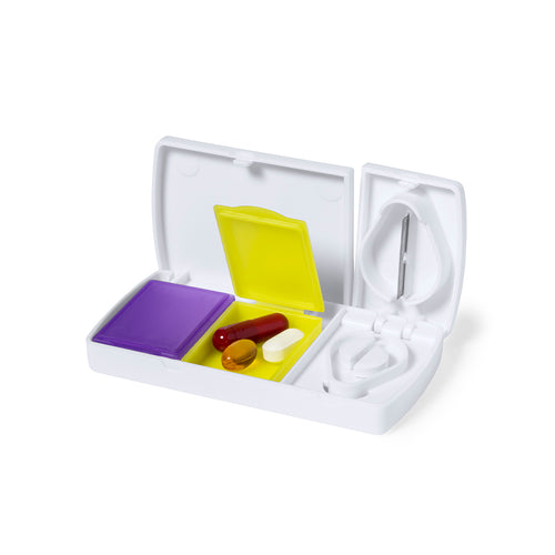 Pill box in soft and resistant material in white - Aspi Personalised
