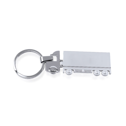 Metal keychain in fun truck design, especially designed for laser printing - Trailer Personalised