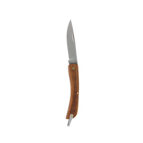 Knife with stainless steel blade and natural wood handle with adjustment accessory - Campaña Personalised