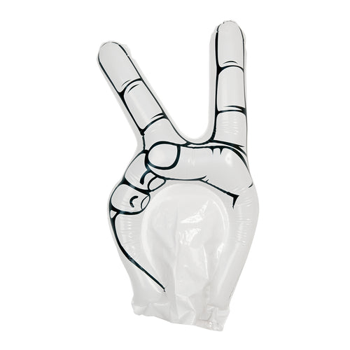 Fun animation hand of victory in resistant, LDPE material - Hogan Personalised